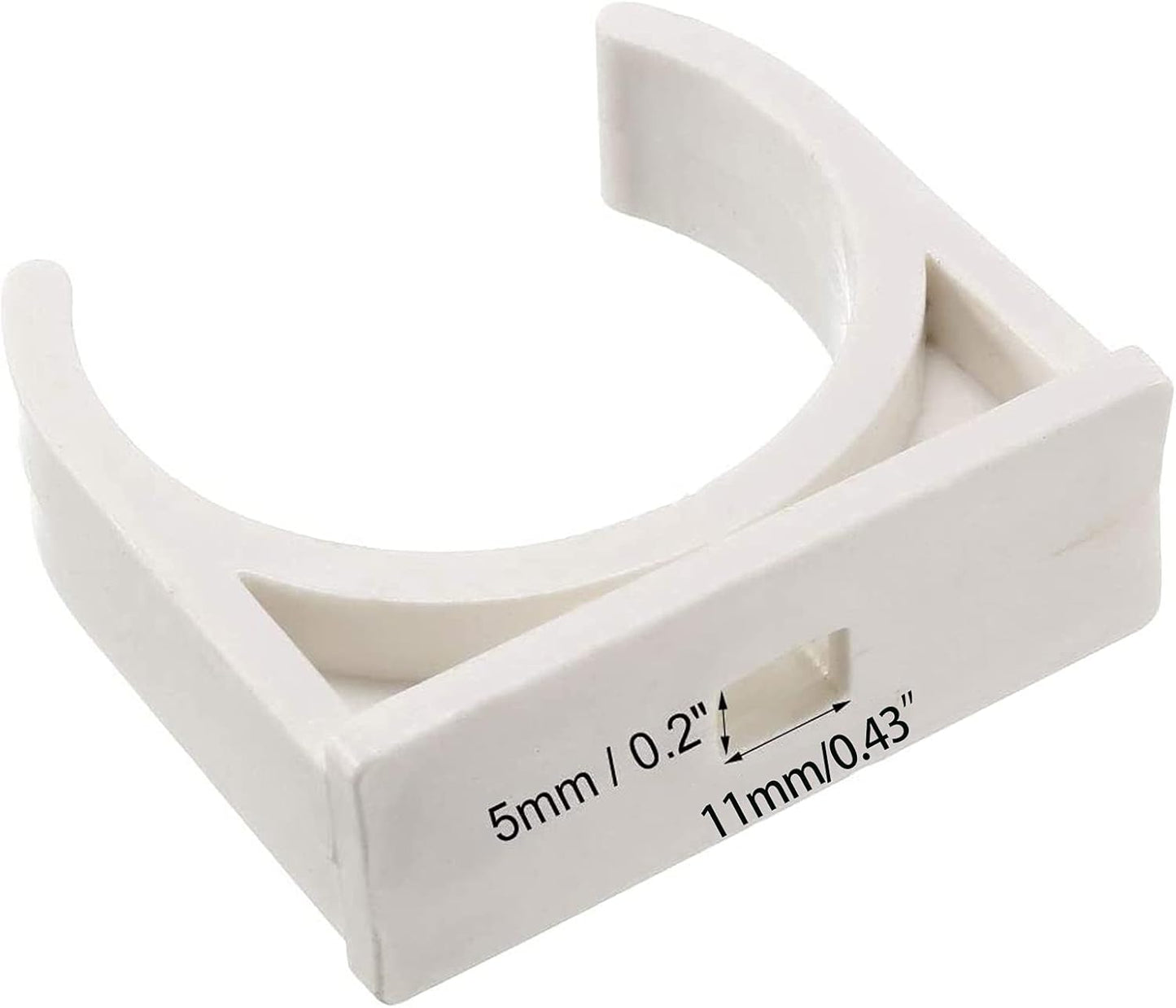 BVO 20 Pcs U-Shaped PVC Water 50mm Pipe Clamps, White, 2" (50mm) Pipes & TV Trays Tubing Hose Hanger Support Pex Tubing