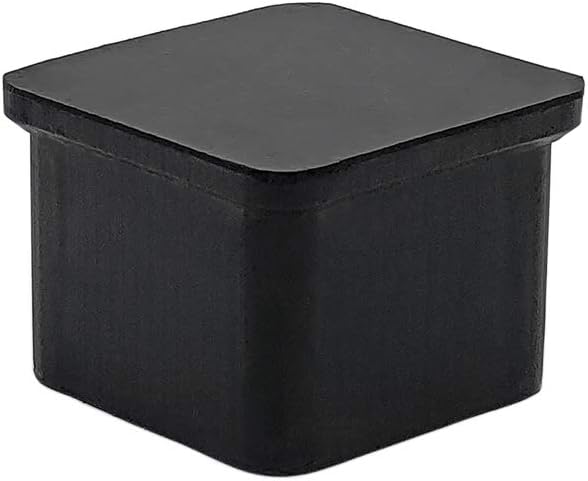 Flyshop 20PCS Non-Slip Rubber Leg Tips Floor Protectors Square Chair Leg Caps, 30mm x 30mm, 1-3/16" x 1-3/16", Black