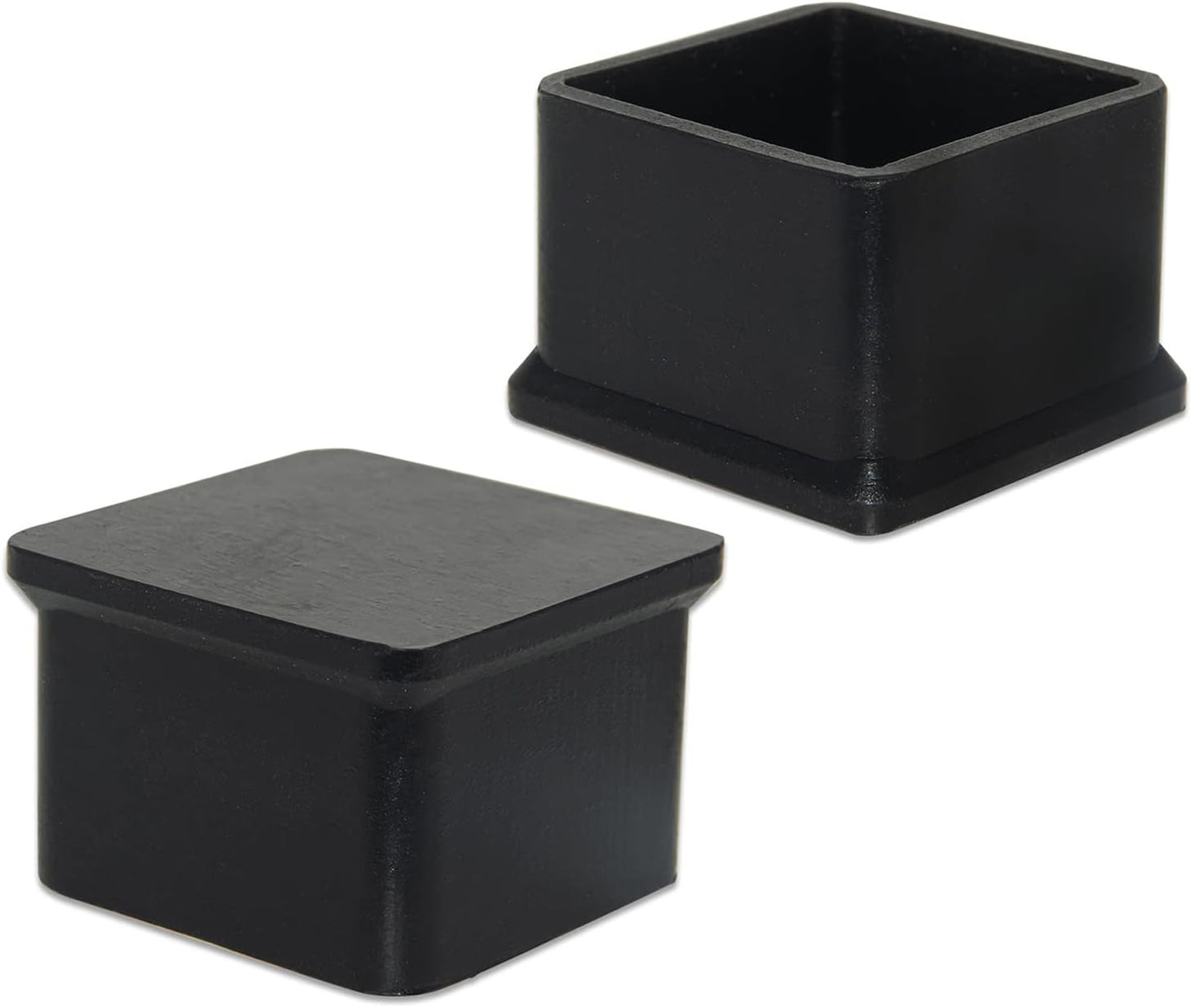 Flyshop Durable Non-Marking Silicone Chair Leg Caps Tips Floor Protectors Square Furniture Table Leg Covers, 20pcs, Black, 40 mm x 40 mm, 1-9/16" x 1-9/16"