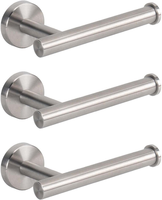 NearMoon Bathroom Toilet Paper Holder, Premium SUS304 Stainless Steel Rustproof Wall Mounted Toilet Roll Holder for Bathroom, Kitchen (3 Pack, Brushed Nickel)