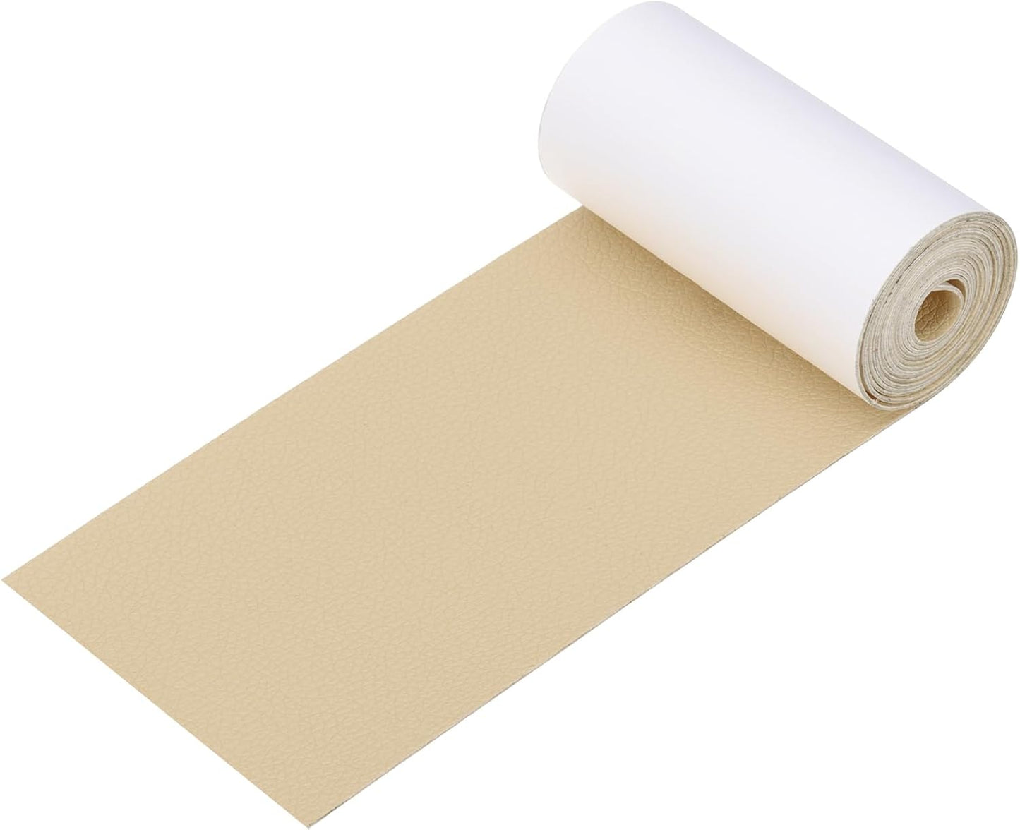 PATIKIL Leather Patches Tape for Furniture, 3.2 x 61 Inch Self Adhesive Vinyl Leather Repair Kit Cover Sheet for Couch, Sofa, Car Seats, Office Chair, Rice Apricot