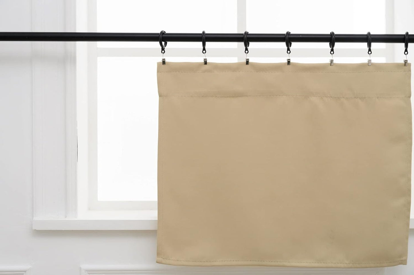 Pickluc Cafe Half Window Curtain - 36 Inch Rod Pocket Kitchen Curtain, Blackout for Small Window, 2 Panels, 30" Wide x 36" Length, Ivory