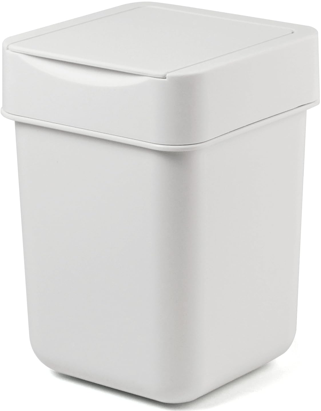 carrotez Mini Trash Can, Countertop Trash Can with Lid, 2 Liter/ 0.5 Gallon, Waste Basket, Garbage Container for Coffee Bar, Bathroom, Kitchen, Office, Desk, Bedroom - White