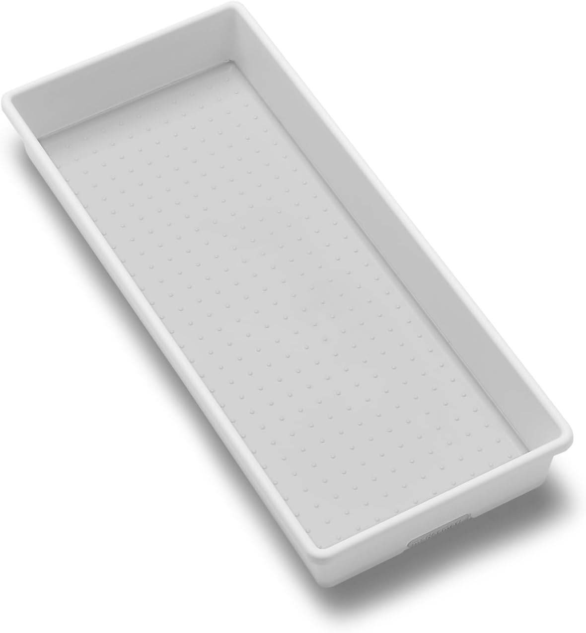 Madesmart Organizer Bin Non-Skid Feet 15.5" X 6.6" X 2.1" Plastic White With Gray