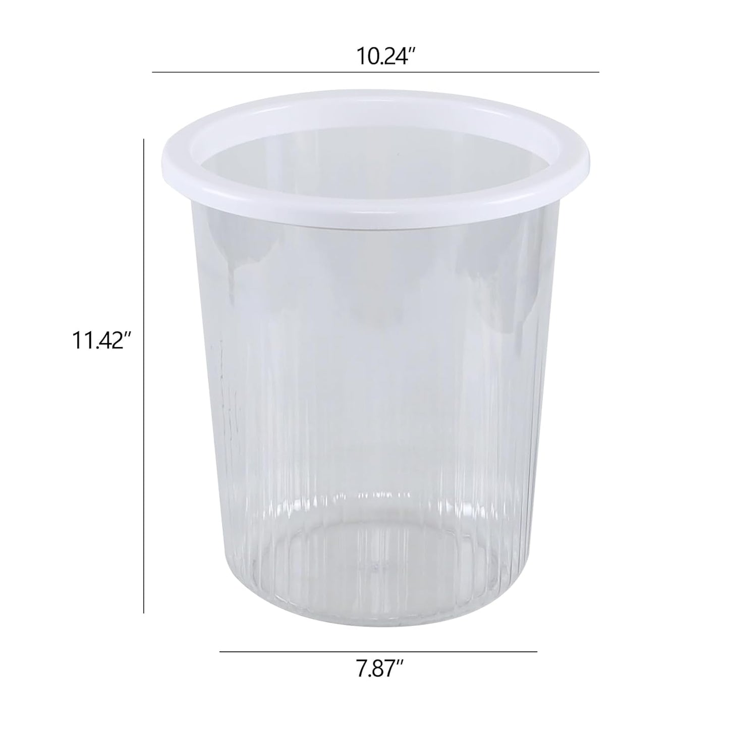 4-Pack Waste Basket Plastic, Small Plastic Garbage Can, Clear, 4 Gallon