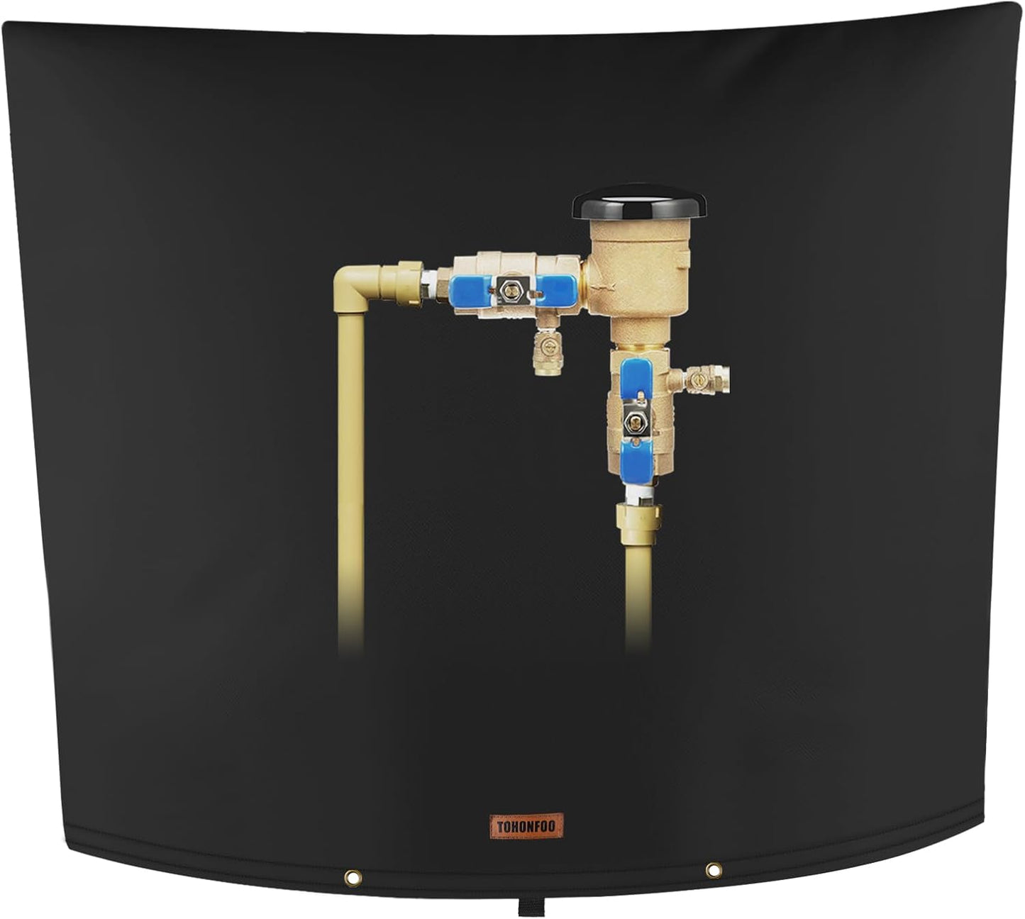 TOHONFOO Backflow Preventer Pipe Insulation Cover (5°F) - Irrigation Sprinkler Valve Insulated Pouch - Water Well Pump Cover - Sturdy 5 Layers for Winter Freeze Protection, 40" W x 36" H, Black