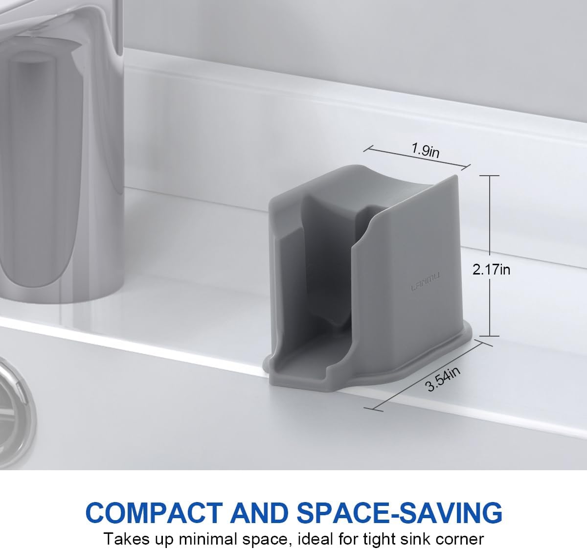 LANMU Dish Brush Holder Compatible with OXO Soap Dispensing Brush (Old Version), Dish Wand Caddy Storage for Kitchen Sink Counter, Auto-Draining, Silicone