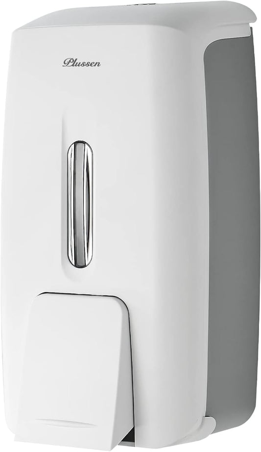 Soap Dispenser Wall Mount Adhesive Commercial Soap Dispenser 800ml No Drill Hand Sanitizer Dispenser for Bathroom Support Liquid and Gel,White-PN9088