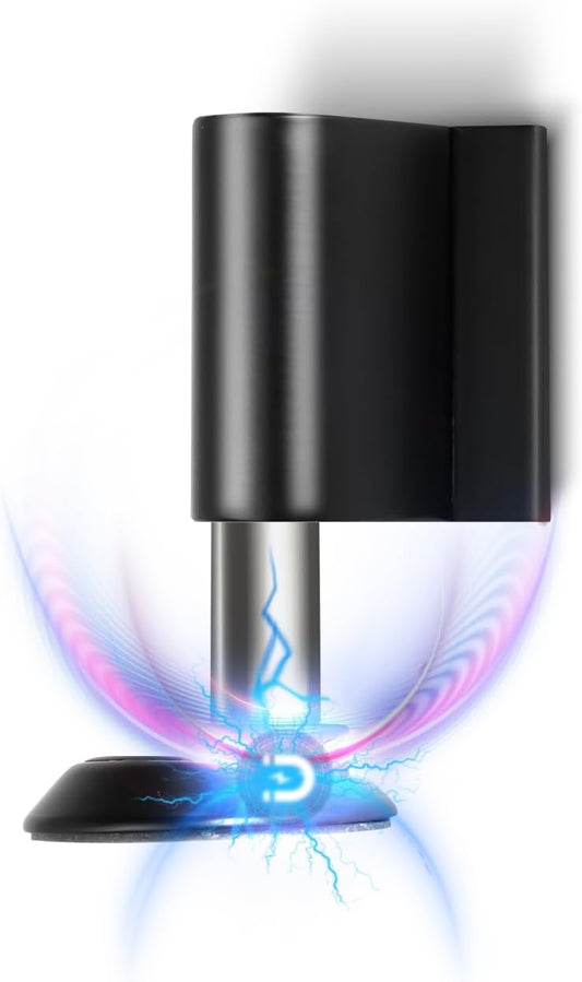 3 Pack Magnetic Door Stoppers Retractable Bottom of Door Holder No Drilling Mount Floor Door Stop with Screws and Adhesive Catch Door Keep Door Open Matte Black MB-3