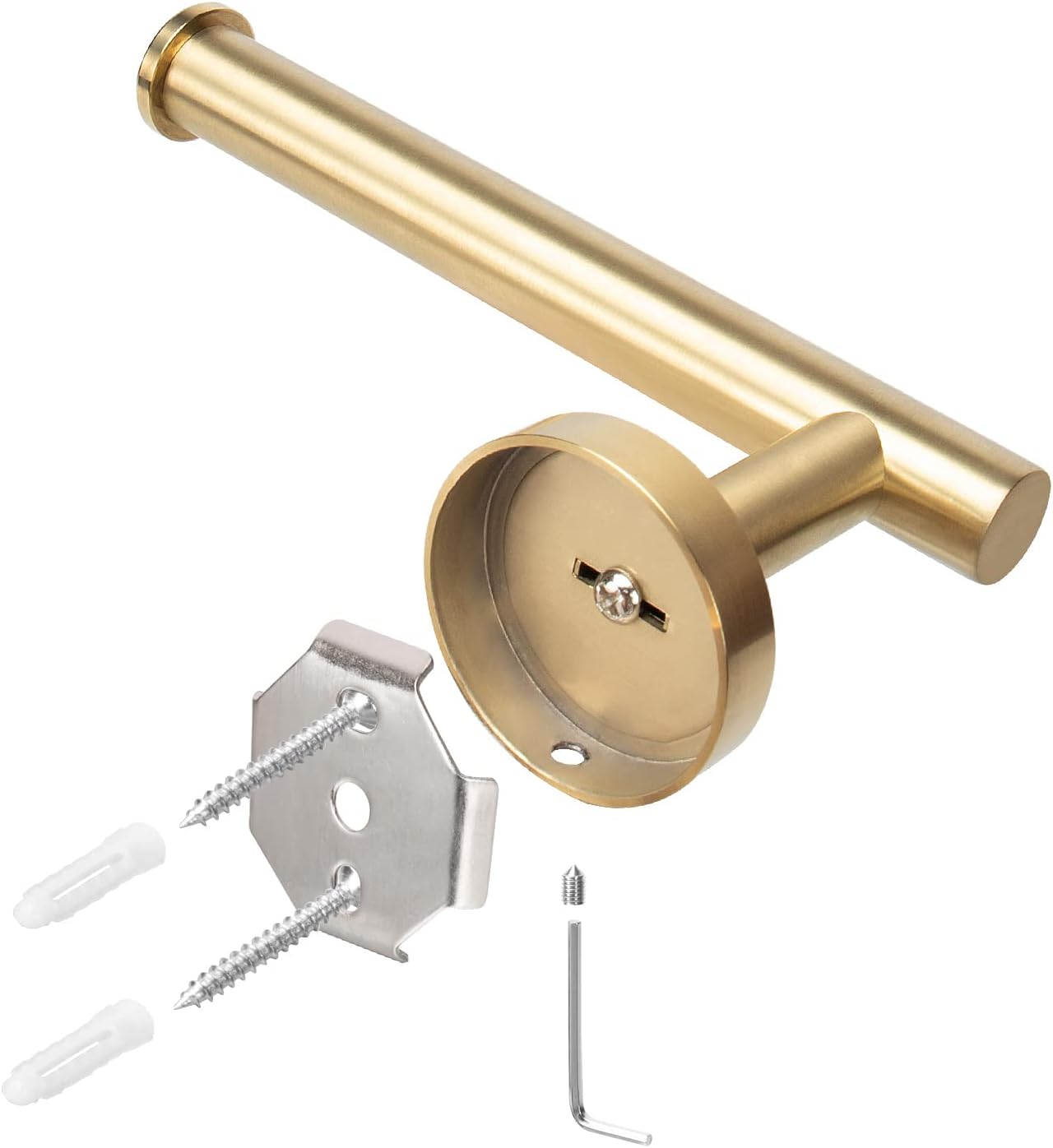 NearMoon Bathroom Toilet Paper Holder, Premium SUS304 Stainless Steel Rustproof Wall Mounted Toilet Roll Holder for Bathroom, Kitchen (2 Pack, Brushed Gold)