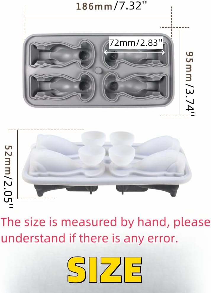 Cute 3D Labrador Dog Silicone Ice Cube Tray Mold Cartoon Animal Ice Box BPA-Free (Blue)