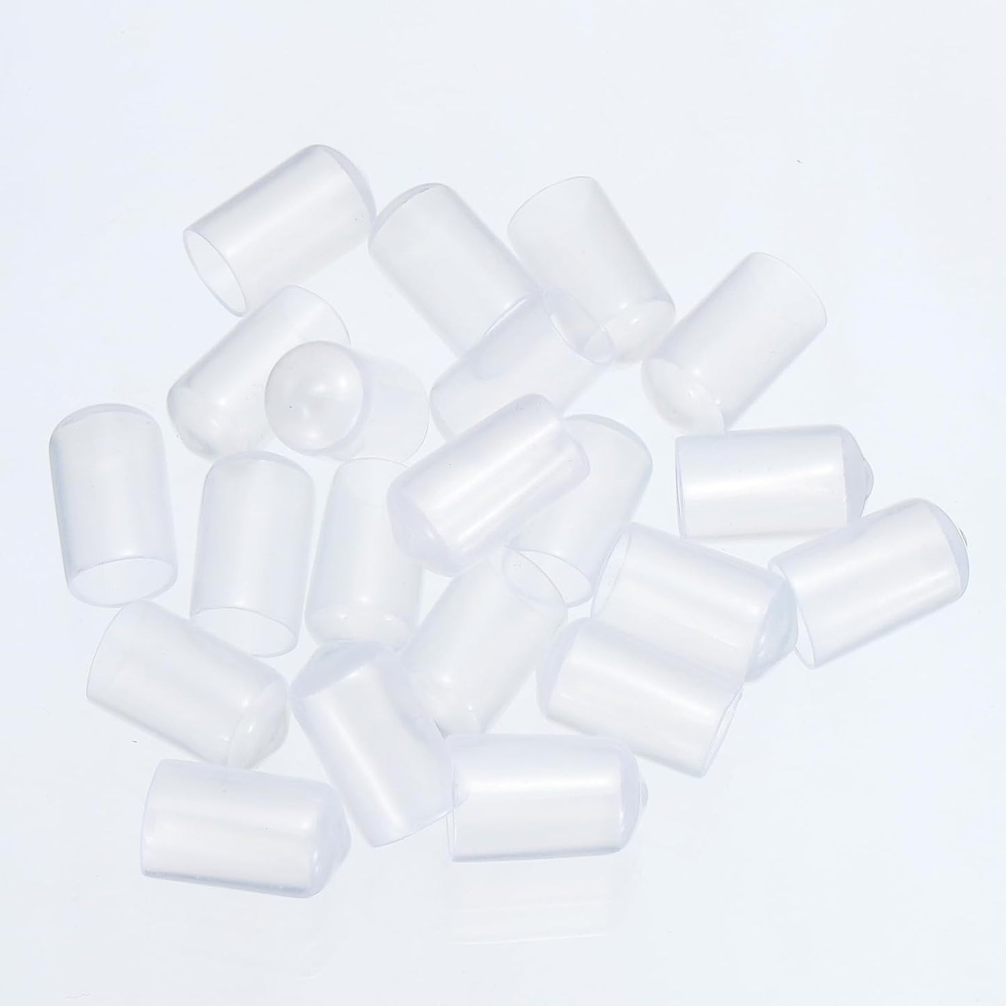 uxcell 20pcs Rubber End Caps 22mm(7/8") ID Vinyl PVC Round Tube Bolt Cap Cover Screw Thread Protectors Clear