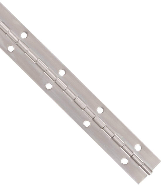 Stainless Steel Continuous Hinge with Hole, Bright Annealed Finish (2 Feet, 1-1/16 Inches)