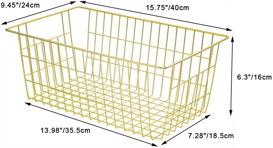 SANNO Wire Baskets Storage Baskets, Freezer Bakets Pantry Baskets Kitchen Organizing Basket Set, Great for Home, Bathroom, Tables Countertops, Office