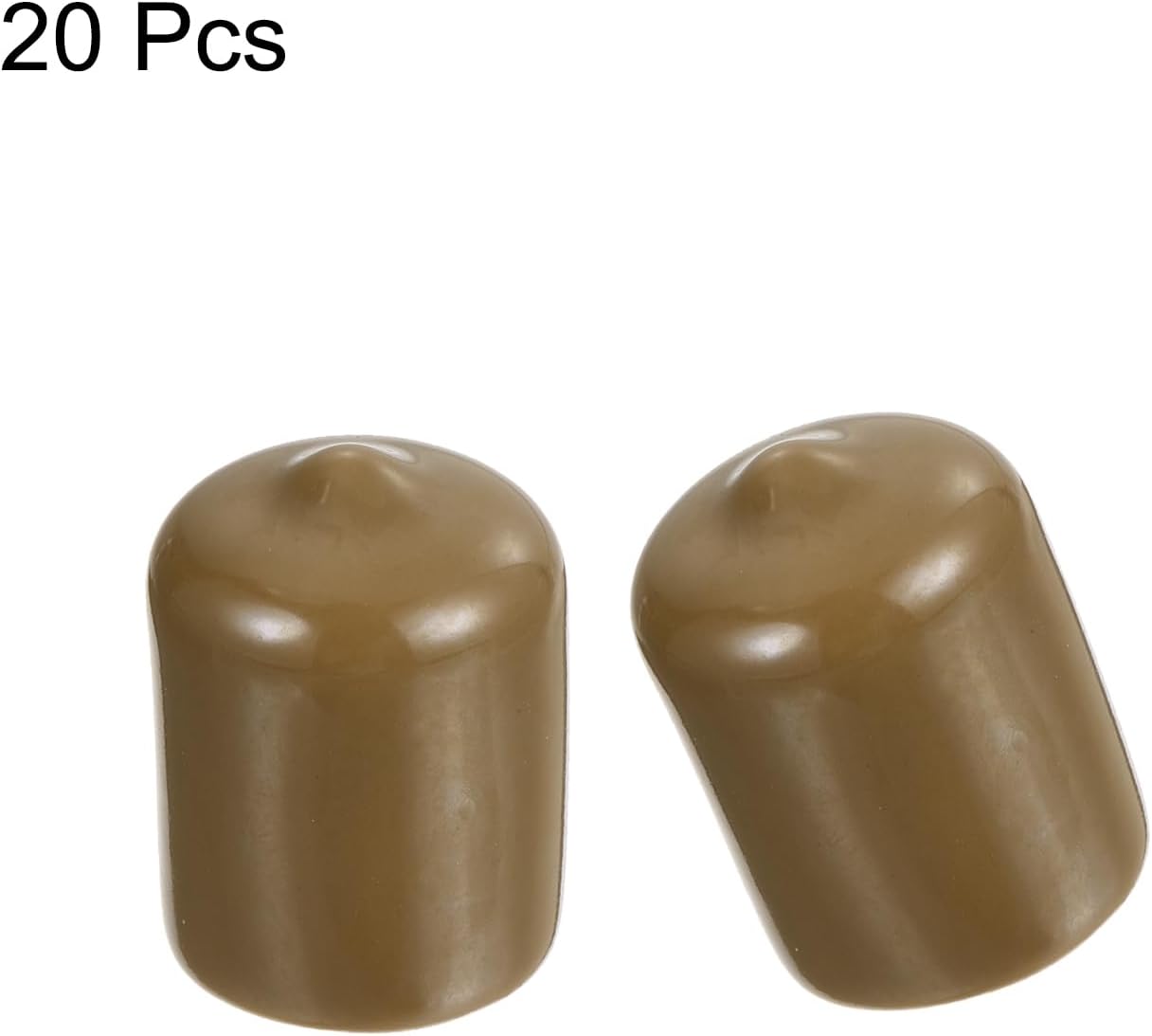 uxcell 20pcs Rubber End Caps 16mm(5/8") ID Vinyl PVC Round Tube Bolt Cap Cover Screw Thread Protectors Light Brown