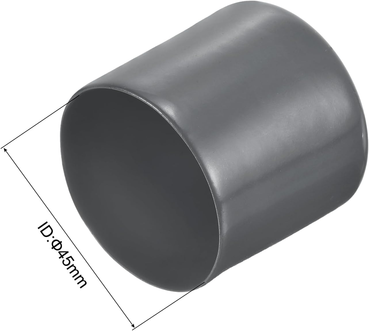uxcell 20pcs Rubber End Caps 45mm ID Vinyl Round Tube Bolt Cap Cover Thread Protectors Dark Grey