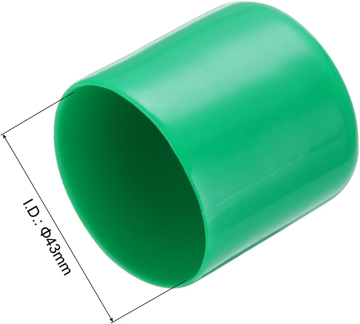 uxcell 20pcs Rubber End Caps 43mm ID Vinyl PVC Round Tube Bolt Cap Cover Screw Thread Protectors Dark Green
