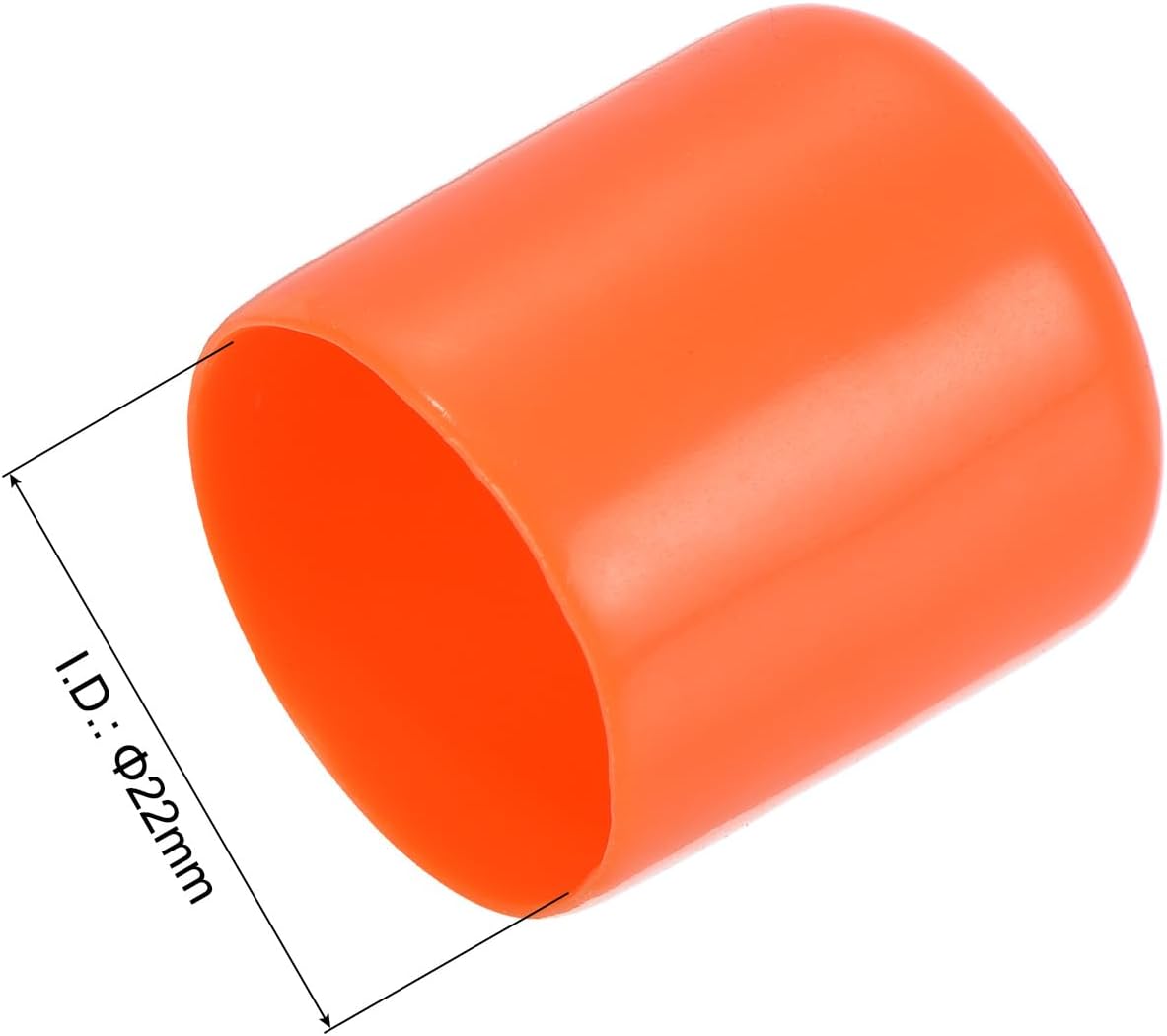 uxcell 20pcs Rubber End Caps 22mm ID Vinyl Round Tube Bolt Cap Cover Screw Thread Protectors Orange