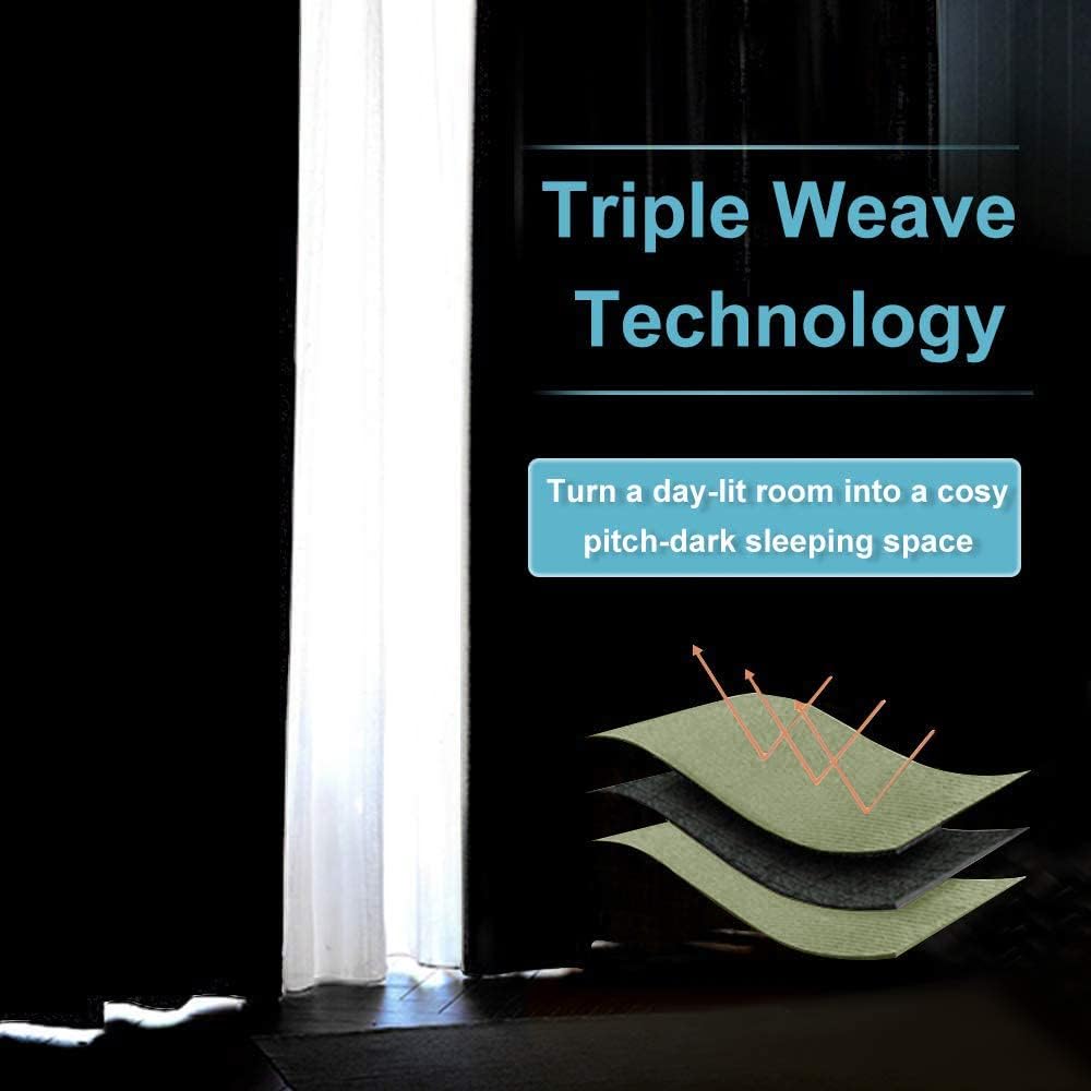 RYB HOME Blackout Curtains for Kitchen, Over Sink Privacy Curtains Window Decor, Thermal Insulating Drapes for Bathroom Cafe Bedroom Small Window, W 42 x L 24 inch, Sage Green, 2 Panels