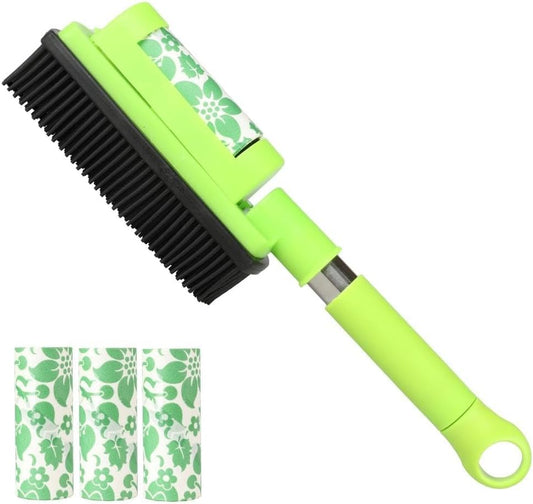 Rubber Pet Cat Dog Hair Removal Brush Lint & Hair Remover Brush,Silicone Lint and Debris Remover for Cleaning, Grooming and Fur Removal, Home, (Green)