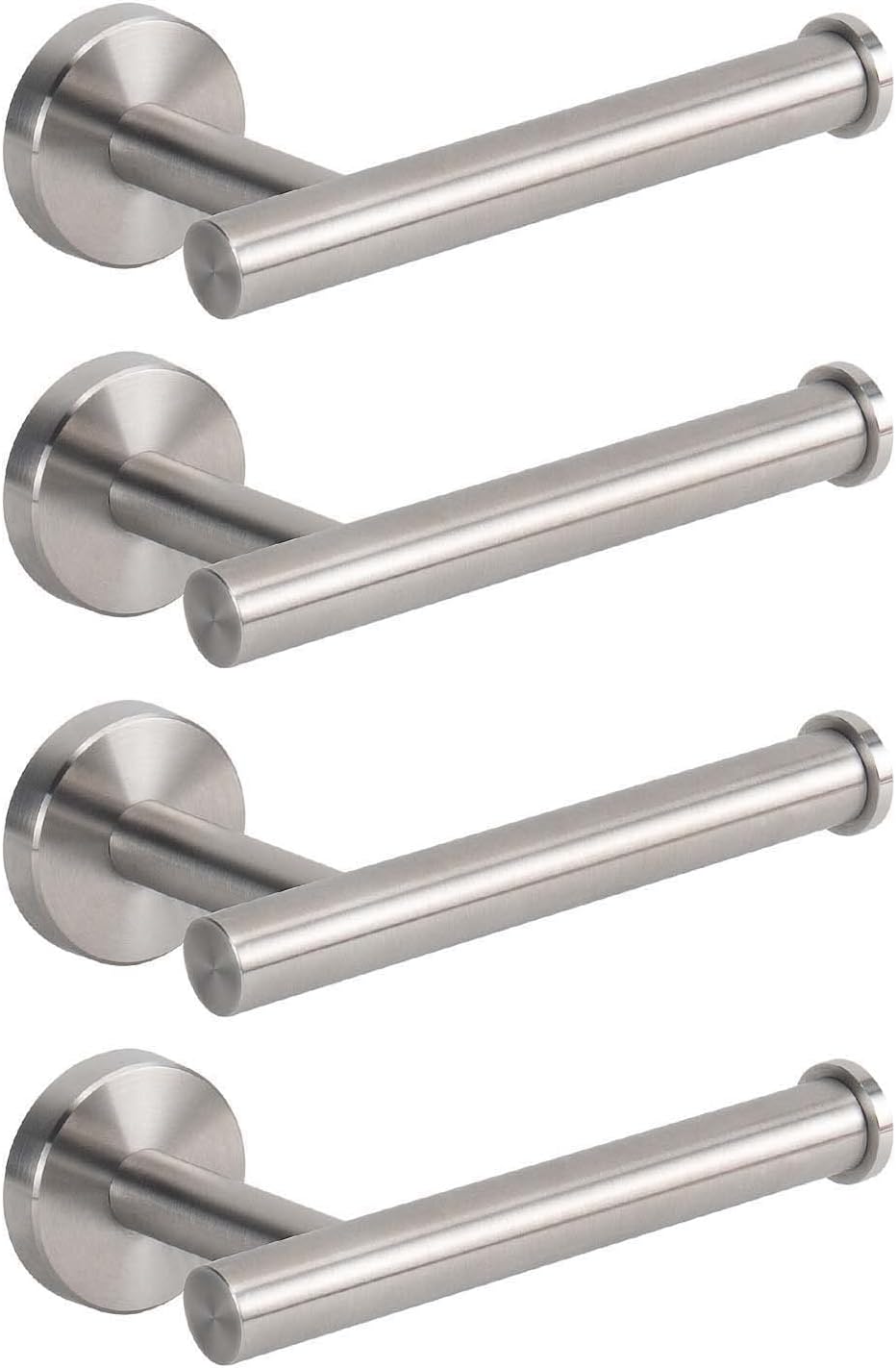 NearMoon Bathroom Toilet Paper Holder, Premium SUS304 Stainless Steel Rustproof Wall Mounted Toilet Roll Holder for Bathroom, Kitchen (4 Pack, Brushed Nickel)