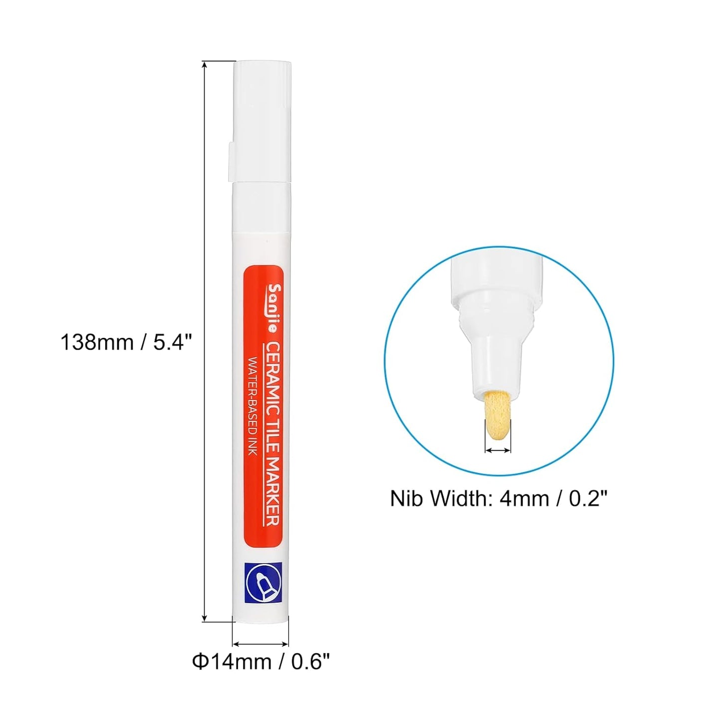 PATIKIL Grout Pen, 4 Pack White Tile Marker Waterproof Grout Sealer Pen Tile Repair Pens Paint Pens for Wall Floor Bathroom Kitchen Refresh