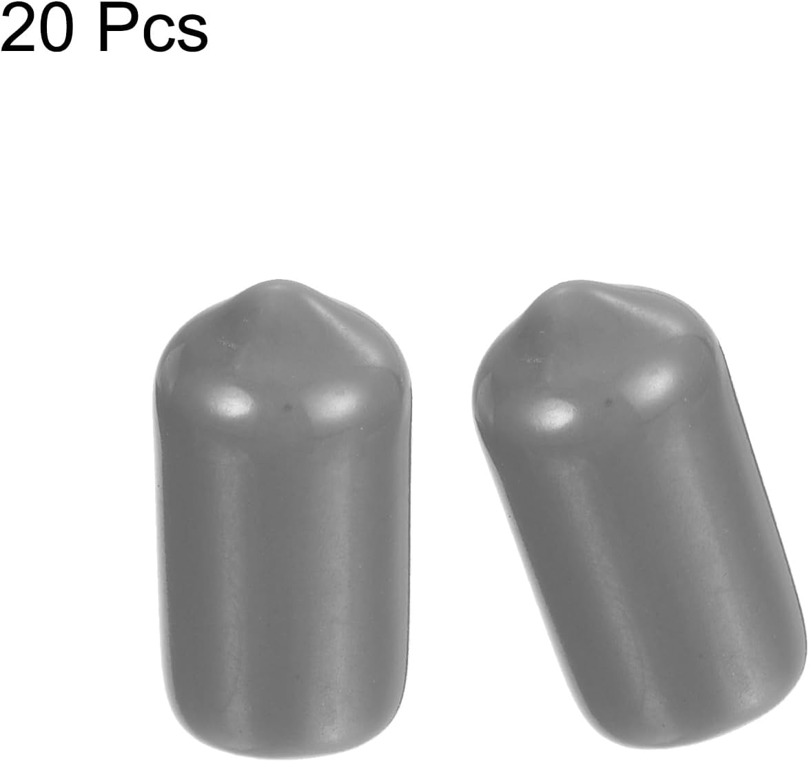 uxcell 20pcs Rubber End Caps Protective Caps 8.5mm ID Vinyl PVC Round Tube Bolt Cap Cover Screw Thread Protectors, Light Grey