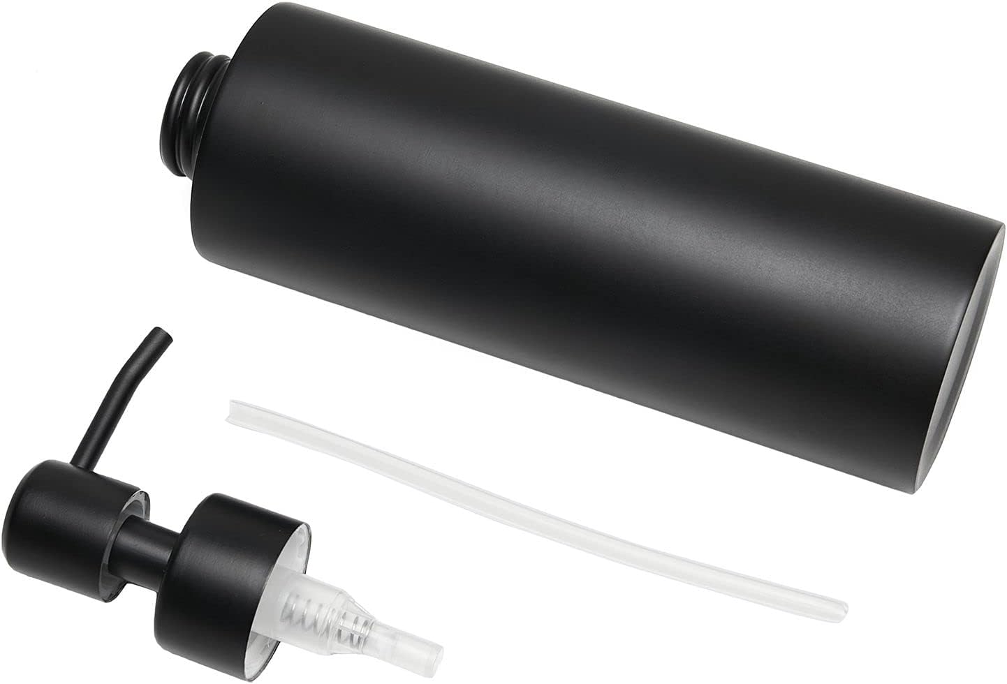 Soap Dispenser, Matte Black with Funnel and Non-Slip Coaster 304 Stainless Steel Metal Pump Hand Sanitizer Bottle for Bathroom, and Kitchen (12oz/350ml)