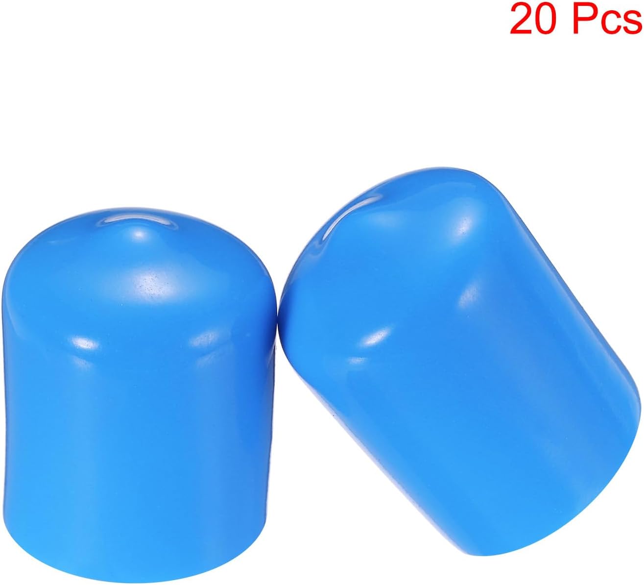 uxcell 20pcs Rubber End Caps 16mm(5/8") ID Vinyl PVC Round Tube Bolt Cap Cover Screw Thread Protectors,Light Blue
