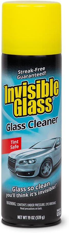 Invisible Glass 91164 Premium Aerosol Glass and Window Cleaner for Auto and Home Cleans Glass, Windows, Windshields, and More, Streak-Free, Ammonia-Free, Tint-Safe, 19 oz