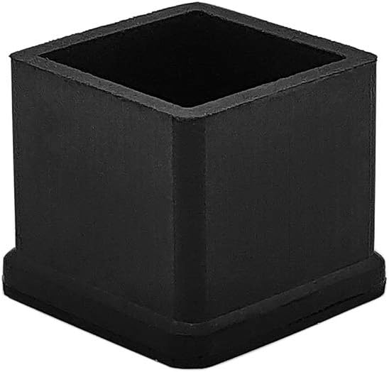Flyshop Heavy Duty Non-Slip Rubber Leg Tips Square Chair Leg Floor Protectors 20mm x 20mm (13/16" x 13/16") 20pcs Black