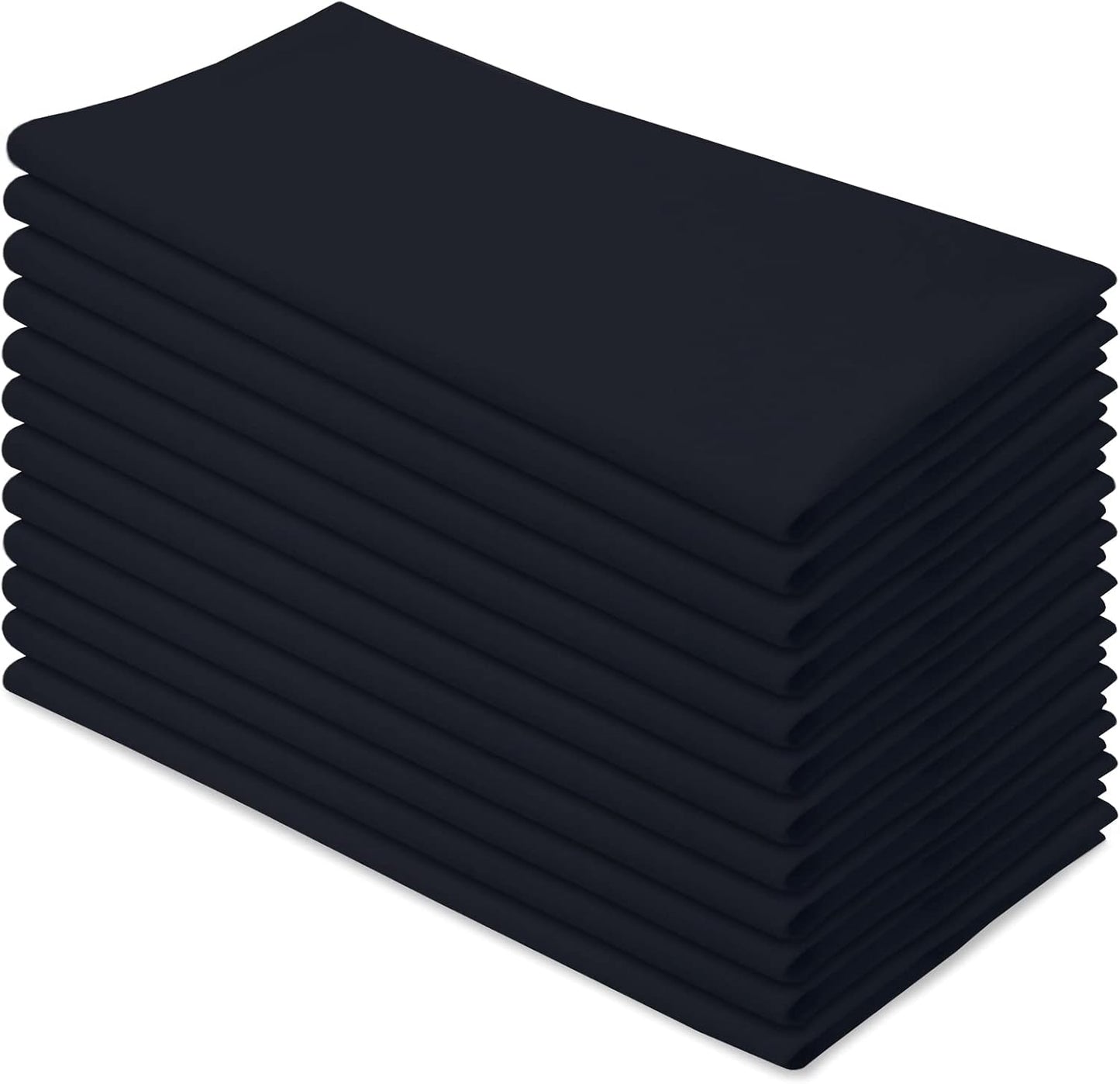 Aunti Em's Kitchen Flour Sack Dish Towels - Natural Cotton for Embroidery and Drying Glass, Hand, Dinnerware - Plain, Thick, Zero-Lint, Highly Absorbent - Set of 12, 27 x 27 Inch, Tuxedo Black