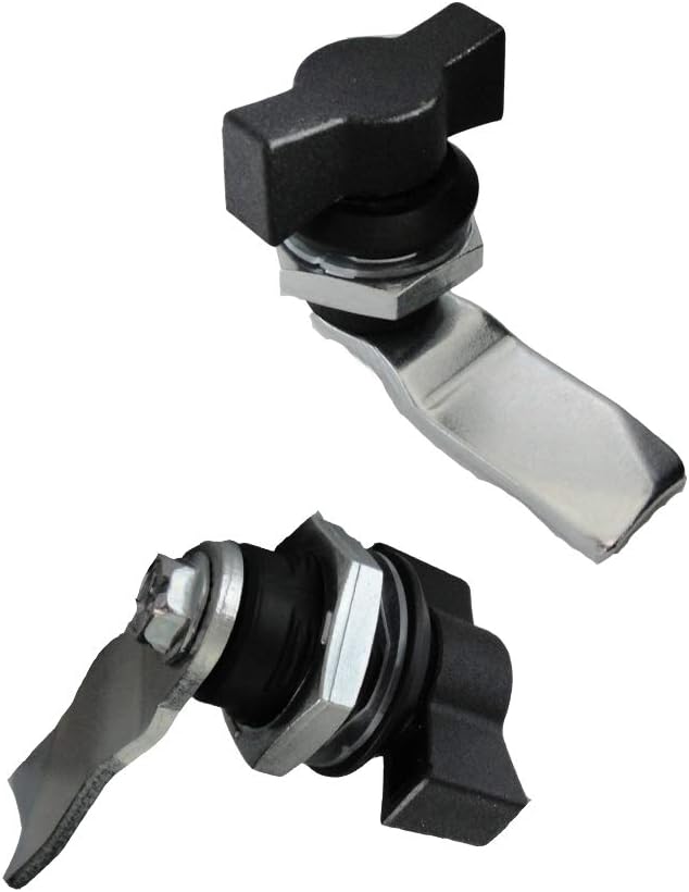 WJSKDQ 2pcs Thumb Operated Offset Cam Lock Thumb Cam Lock for Machine Cabinet Drawer Black_1