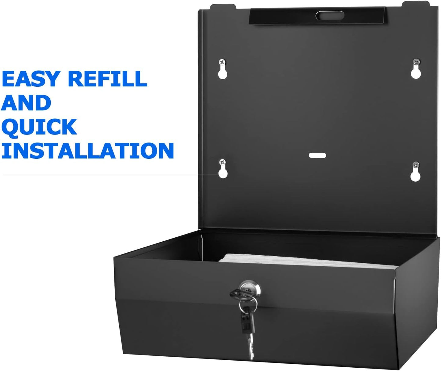 Paper Towel Dispenser Wall Mount Commercial, C Fold Multifold Hand Paper Towel Dispenser, Stainless Steel Tissue Holder (Matte Black)