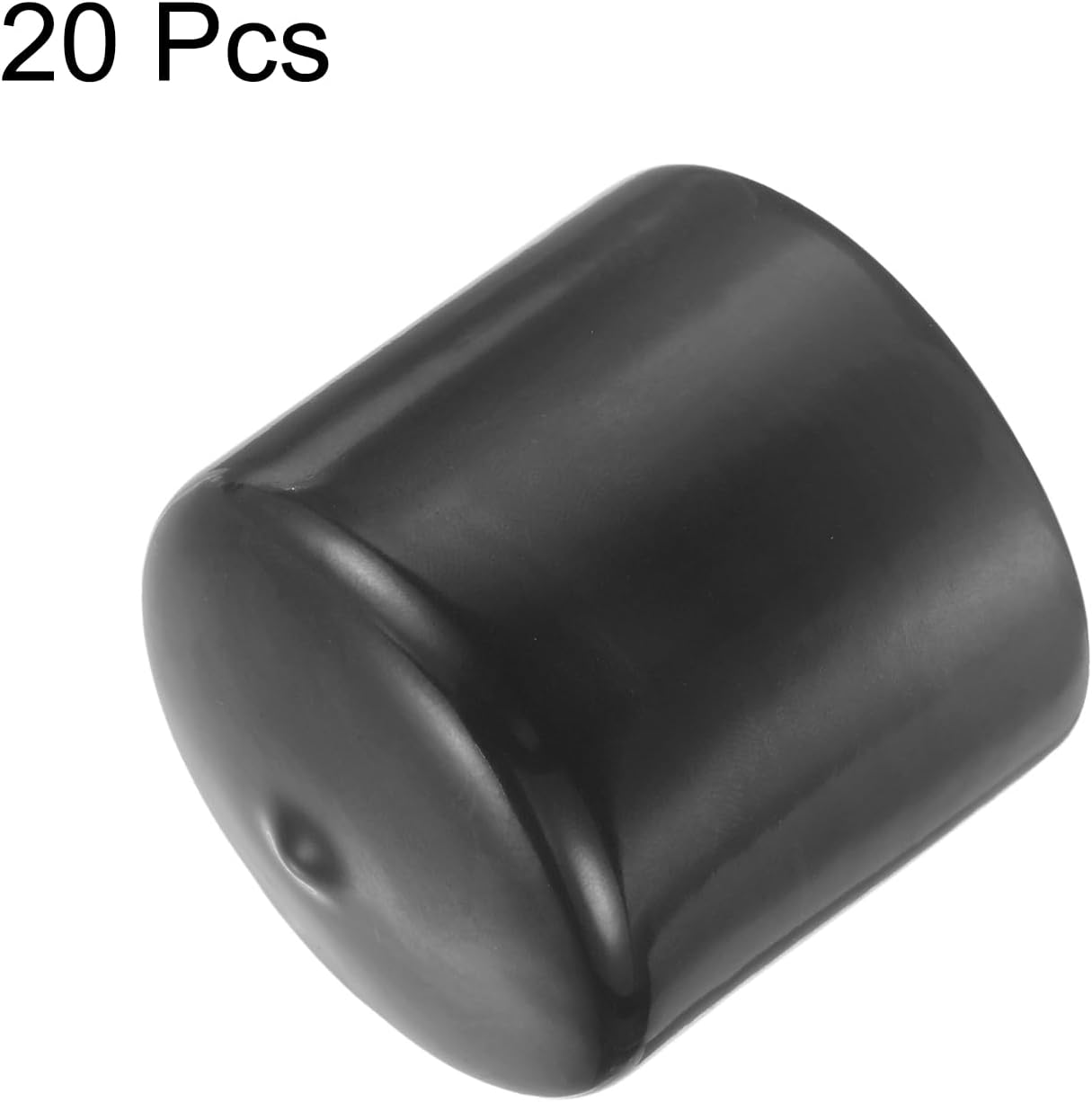 uxcell 20pcs Rubber End Caps 50mm(2") ID Vinyl Round Tube Bolt Cap Cover Thread Protectors Dark Grey