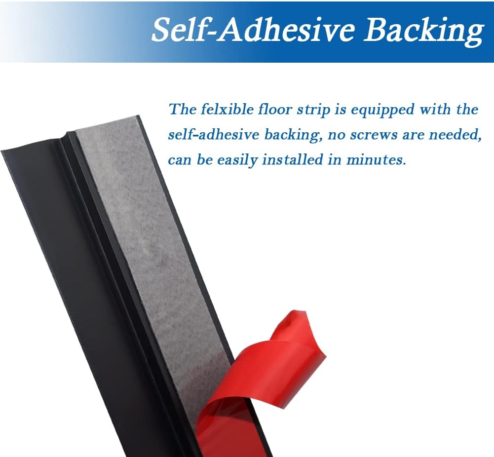 Floor Transition Strip Self Adhesive Carpet & Flooring Transitions Edging Trim Strip PVC Threshold Transitions Suitable for Threshold Height Less Than 5mm (3.3Ft, Black)