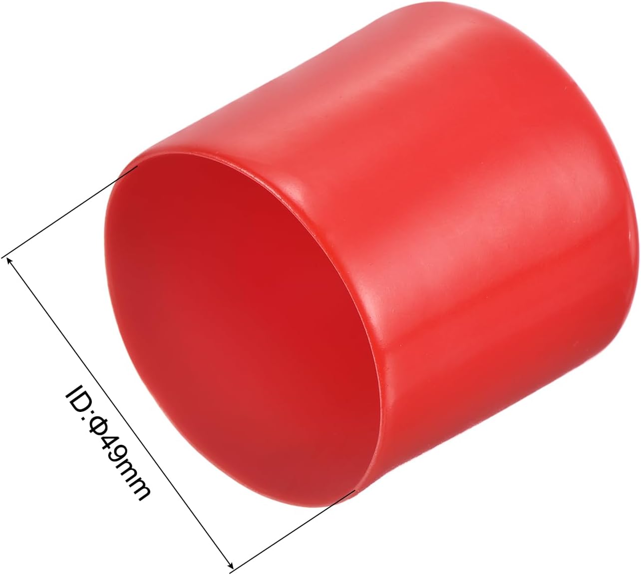 uxcell 20pcs Rubber End Caps 49mm ID Vinyl Round Tube Bolt Cap Cover Thread Protectors Red