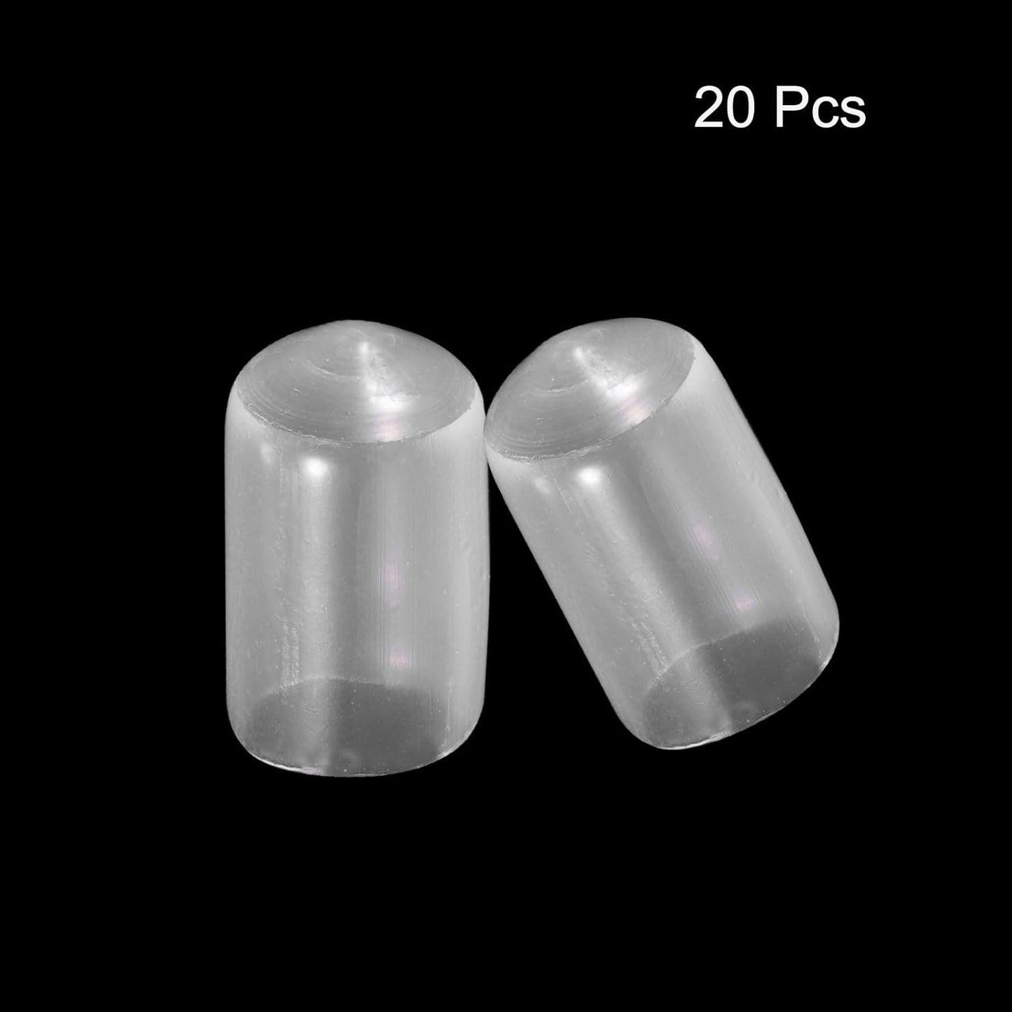 uxcell 20pcs Rubber End Caps 9mm ID Vinyl PVC Round Tube Bolt Cap Cover Screw Thread Protectors Clear