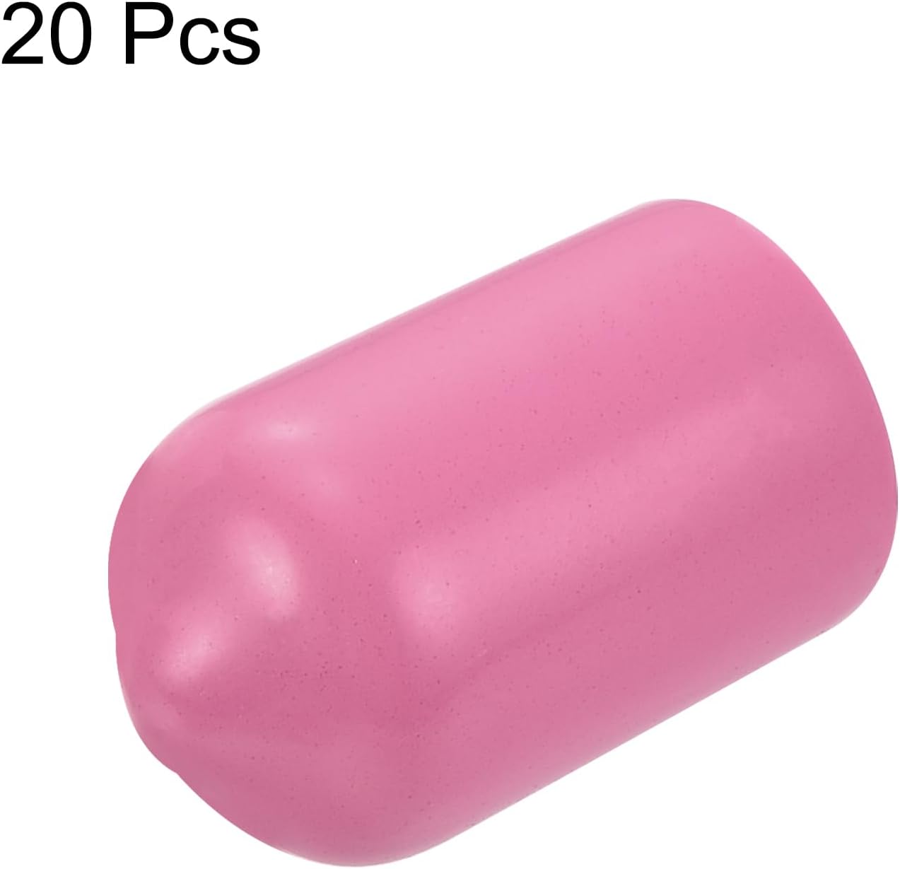 uxcell 20pcs Rubber End Caps 9mm(3/8 inch) ID Vinyl PVC Round Tube Bolt Cap Cover Screw Thread Protectors Pink