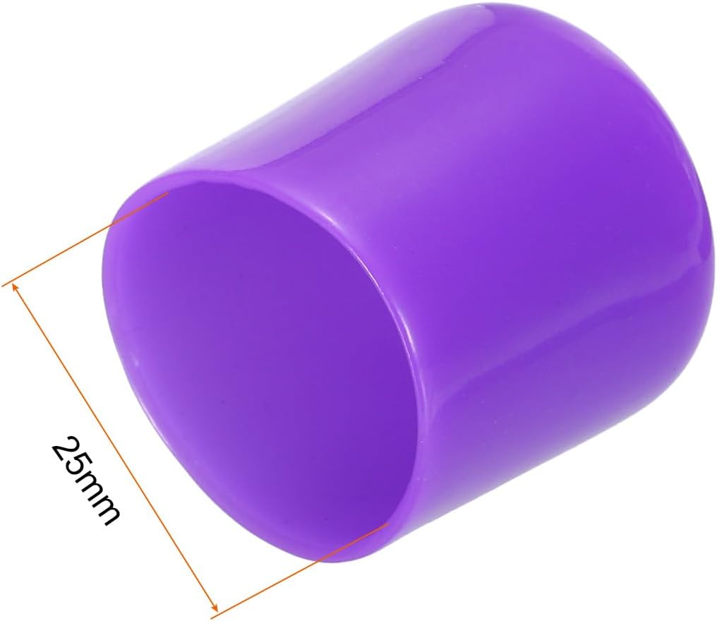 uxcell 20pcs Rubber End Caps 25mm ID Vinyl Round Tube Bolt Cap Cover Screw Thread Protectors Purple