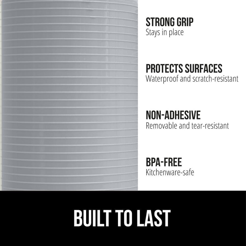 GORILLA GRIP DuraGuard Shelf Liner, 20x30 Non-Adhesive Cabinet Liners for Kitchen Drawers, Shelves, Refrigerator, Pantry Storage, Bathroom Closet, Durable Waterproof BPA Free Ribbed Plastic, Lt Gray