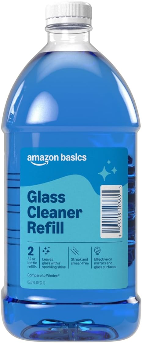 Amazon Basics Glass Cleaner Refill 67.6 Fl Oz, Pack of 1