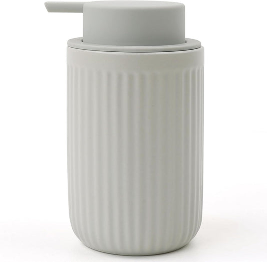 BosilunLife Dish Hand Soap Dispenser - Liquid Pump Soap Dispenser for Bathroom Decro 12oz Ceramic Kitchen Dish Dispenser with Rust-Proof Liquid Pump Modern Refillable Lotion Bottles