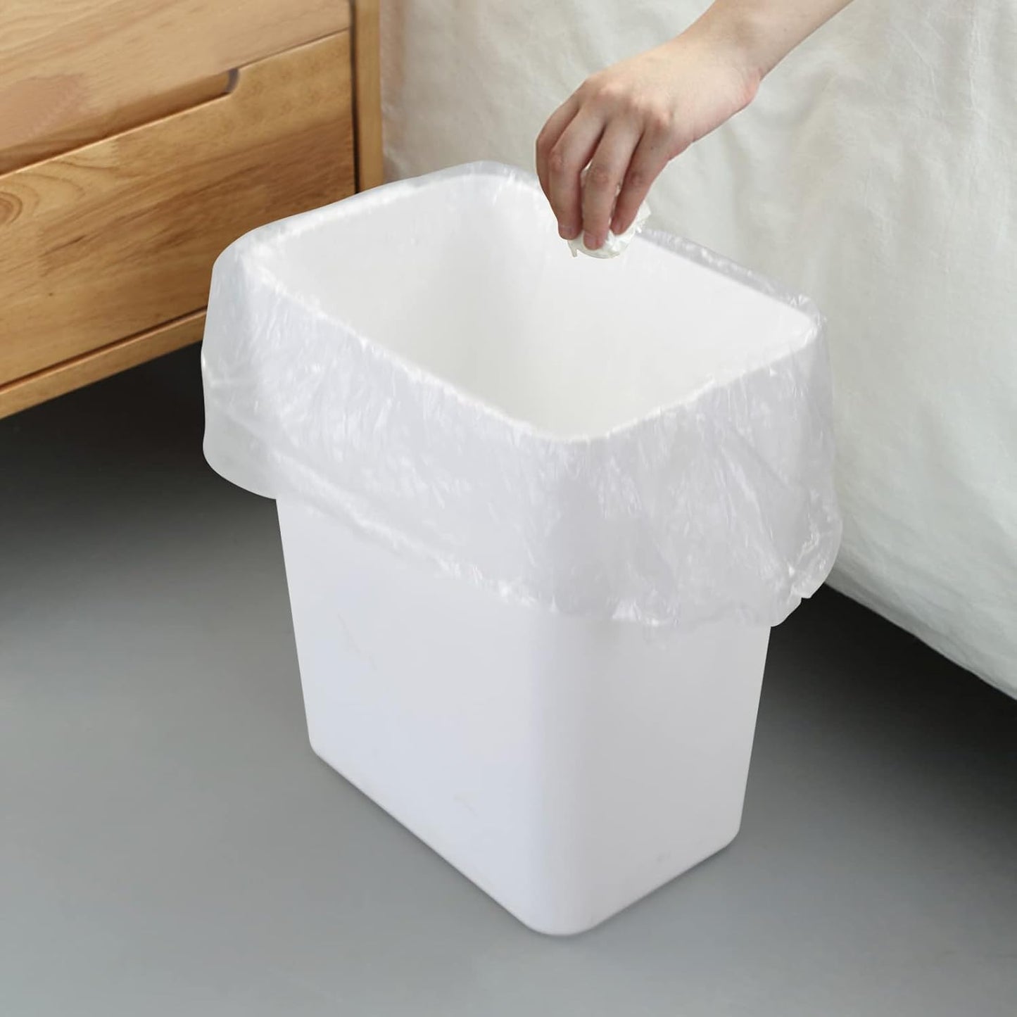 3-Pack 4.5 Gallon Trash Can Wastebasket, Garbage Container Bin, White