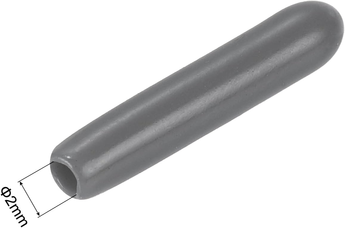 uxcell 20pcs Rubber End Caps 2mm(1/16") ID Vinyl PVC Round Tube Bolt Cap Cover Screw Thread Protectors Dark Grey