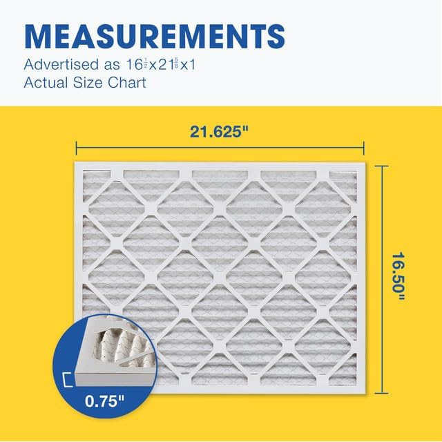 Aerostar 16.5x21.625x1 MERV 8-6 Count - High Efficiency Pleated HVAC, Furnace & Air Conditioner Filters - Removes Dust, Lint, Mold & Allergy-Causing Pollen
