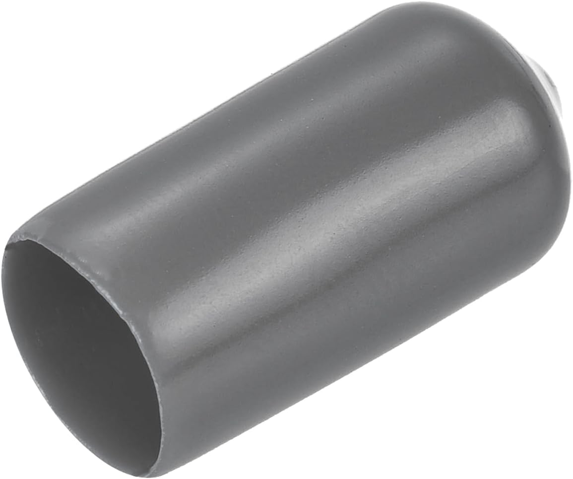 uxcell 20pcs Rubber End Caps 10mm(3/8") ID Vinyl PVC Round Tube Bolt Cap Cover Screw Thread Protectors Dark Grey