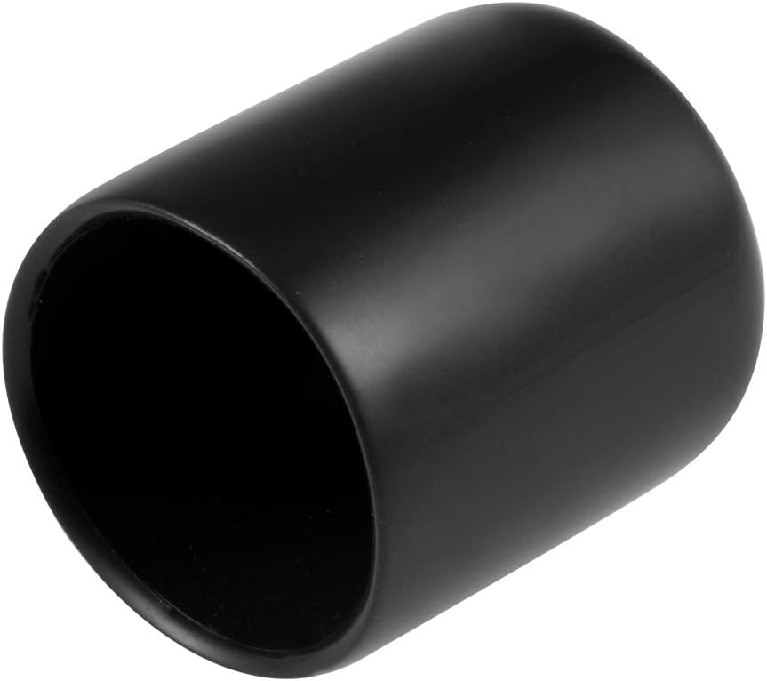 uxcell 20pcs Rubber End Caps 20mm ID Vinyl Round Tube Bolt Cap Cover Thread Protectors Black