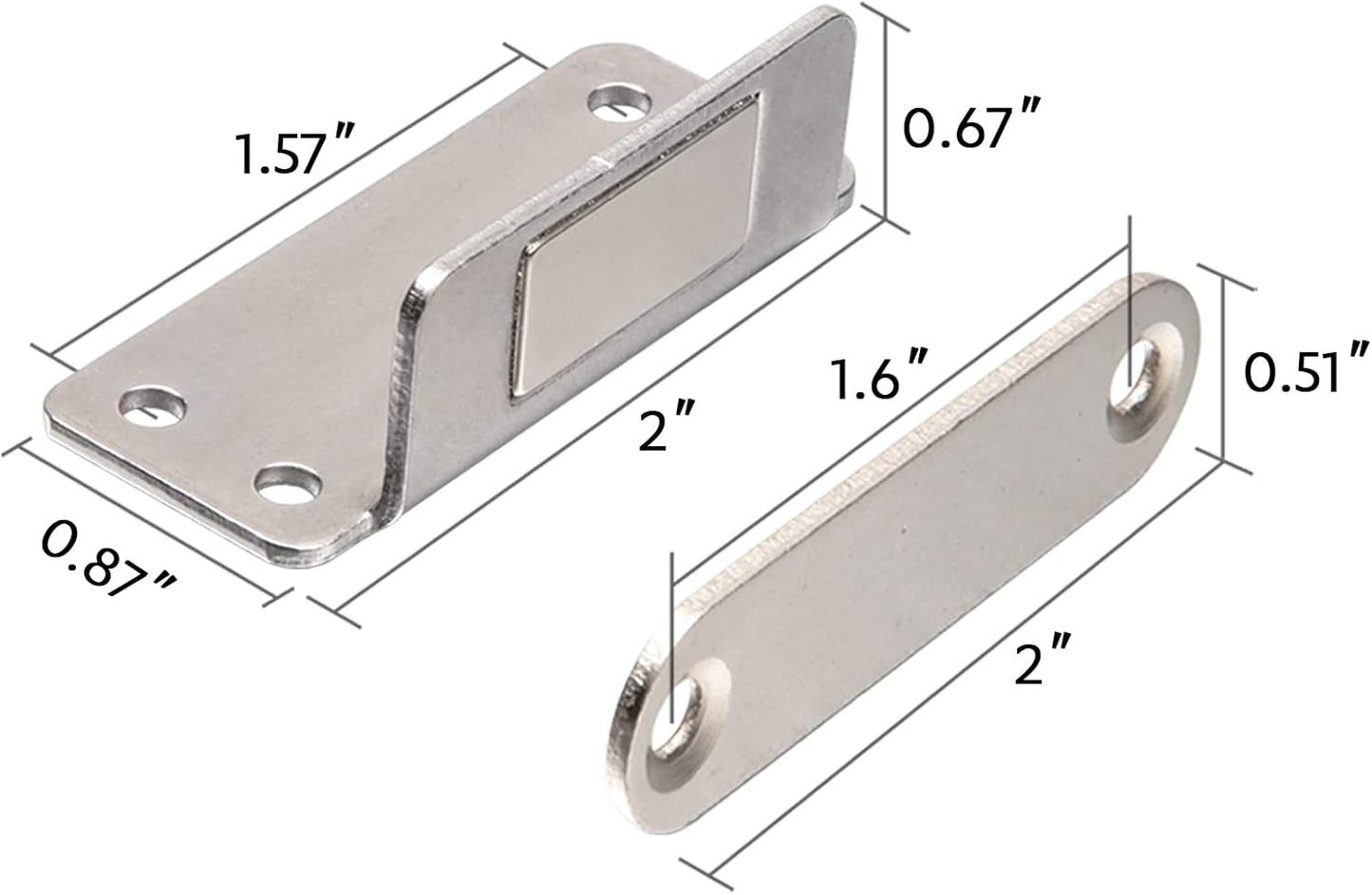 Cabinet Magnets Mousike Adhesive Strong Magnetic Door Catch Stainless Steel Kitchen Magnetic Latch Used to Close Cupboard Cabinet Closet Door Drawer(Silver 8Pack)