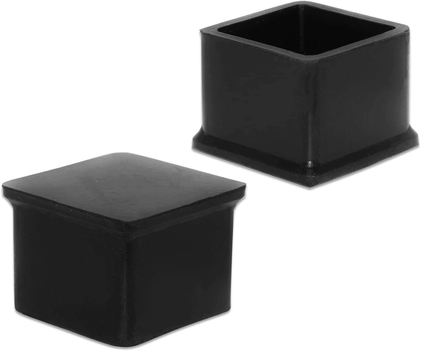Flyshop Durable Non-Marking Silicone Chair Leg Caps Tips Floor Protectors Square Furniture Table Leg Covers, 20pcs, Black, 25 mm x 25 mm, 1" x 1"